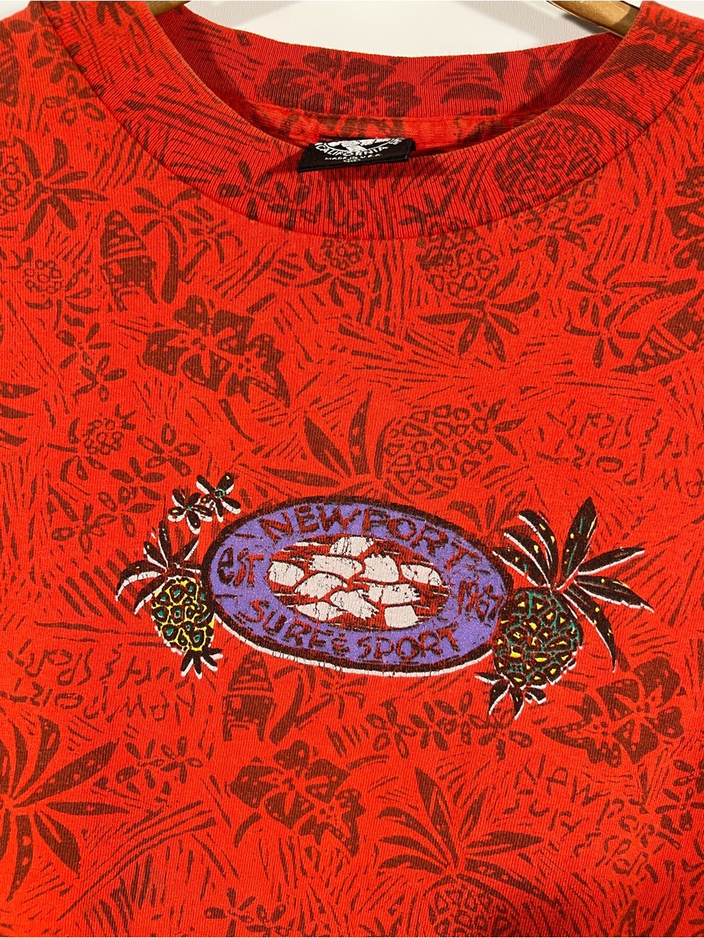 VTG 90s Newport Surf & Sport Hawaiian Skate Surfing AOP Shirt XL Single Stitch - Picture 10 of 16